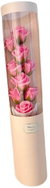 Flamenco Mystique Bouquet of scented soap flowers in a box, LED light, pink and white - Gift Set