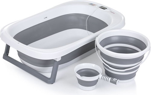 CHIPOLINO Bali Folding bath with accessories, grey - Baby Bathtub - Main image