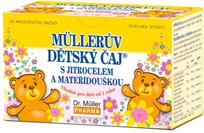 Dr. Müller Müllerův Dětský čaj s jitrocelem a mateřídouškou nálevové sáčky 20 × 1,5 g - Čaj - Hlavní obrázek