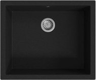 SHUMEE Kuchyňský dřez s přepadem černý žula 550 - Ceramic Sink
