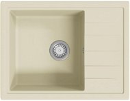 SHUMEE Kuchyňský dřez s přepadem oválný béžový žula - Ceramic Sink