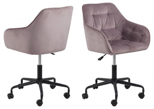 DESIGN SCANDINAVIA Brooke, Samt, rosa - Bürostuhl - Hauptbild