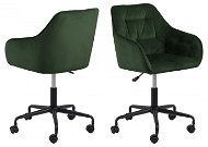 Design Scandinavia Brooke, velvet, dark green - Irodai szék