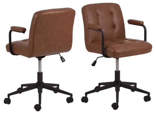 DESIGN SCANDINAVIA Cosmo, Kunstleder, braun - Bürostuhl - Hauptbild