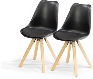 Jídelní židle SCANDINAVIA BEECH černá, natural, set 2 ks - Jídelní židle