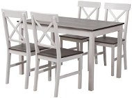 DAILY SET K/D étkező szett, fehér-szürke, asztal 118 x 74 cm, 4 szék - Étkező szett