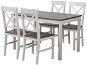 DAILY SET K/D étkező szett, fehér-szürke, asztal 118 x 74 cm, 4 szék - Étkező szett