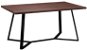 Hanson Bu étkezőasztal, diófa színűre pácolt tömör fa asztallap, 160 x 90 cm, fém lábak - Étkezőasztal