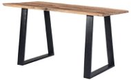 LIZARD Bu étkezőasztal, tömör akácfa asztallap, 140 x 75 cm, fém lábak - Étkezőasztal
