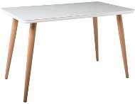 Étkezőasztal UNION Bu, 130 x 80 cm, üveg asztallap, tölgyfa lábak - Étkezőasztal