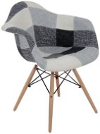 Jídelní židle ALEA set 4 ks patchwork šedý - Jídelní židle