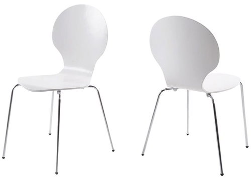 Line Dining Plywood Chair (SET 4 pcs) White - Dining Chair - Main image