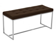 Barbara Bench with Stainless-steel Base, Brown - Bench