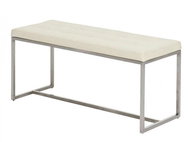 Barbara Bench with Stainless-steel Base, Cream - Bench