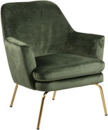 Armchair with Brass Base Rika, Green - Armchair