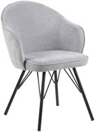 Dining chair with metal base Milena, quilted, gray - Dining Chair