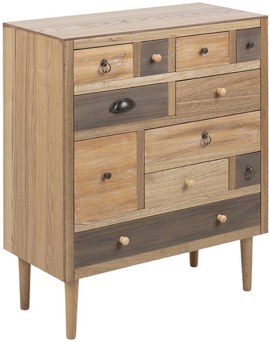 Chest of 11 drawers Thess, 81 cm, brown - Chest of Drawers - Main image