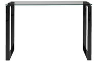 Dining / storage table Tracy, 110 cm, smoked glass / black - Dining Table