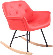Rocking chair Giovanni leather red - Armchair