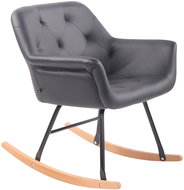 Rocking chair Giovanni leather black - Armchair