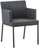 Armchair with black base Natasha textile dark gray - Armchair