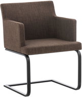 Armchair with black base Natasha 2 textile brown - Armchair