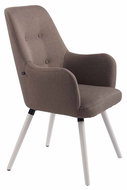 Křeslo s područkami Aros textil, bílé nohy taupe - Křeslo