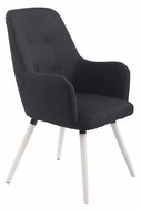 Armchair with armrests Aros textile, white legs black - Armchair
