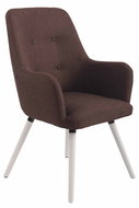 Armchair with armrests Aros textile, white legs brown - Armchair