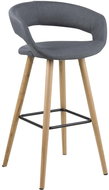 Mabrey bar stool (SET 2 pcs.), Dark gray / oak - Bar Stool