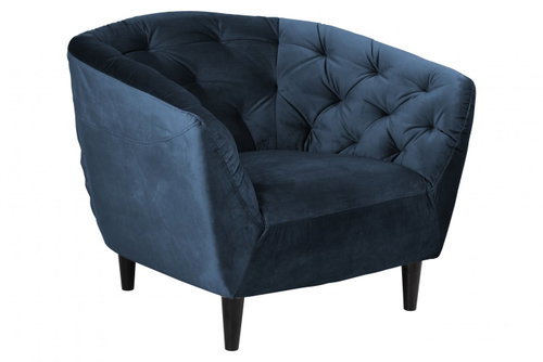 Armchair with Megan armrests, blue - Armchair - Main image