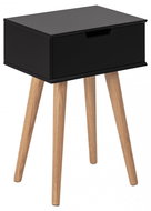Bedside table with drawer Marika, 61.5 cm, black - Night Stand