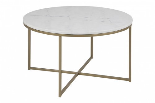 Alma Round Coffee Table, 80cm, Gold - Coffee Table - Main image