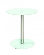 Thea Side Table, 51cm, Milk Glass - Side Table