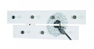 Dande Wall Coat Rack, 21cm, White/Grey - Coat Hanger