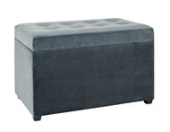 Bench with Storage Space Rubby, 42cm, Grey - Bench