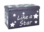 Stars Storage Box, 40cm, White/Grey - Ottoman