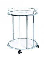 Mobile Serving Table Clay, 60cm, Chrome / White - Food Serving Trolley