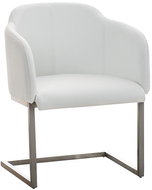 Armchair on stainless steel base Magio white - Armchair