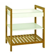 Dudley side table, 50 cm, white / bamboo - Side Table