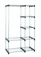 Peyton textile wardrobe, 170 cm, gray / black - Wardrobe