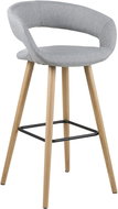 Bar stool with wooden base Garry (SET 2 pcs), gray - Bar Stool