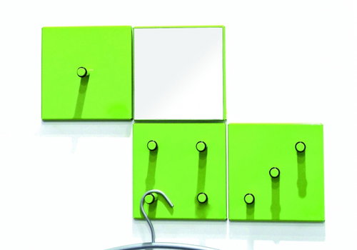 Jordan Wall Coat Rack, Set of 4 pieces, 15cm, Green - Coat Hanger - Main image