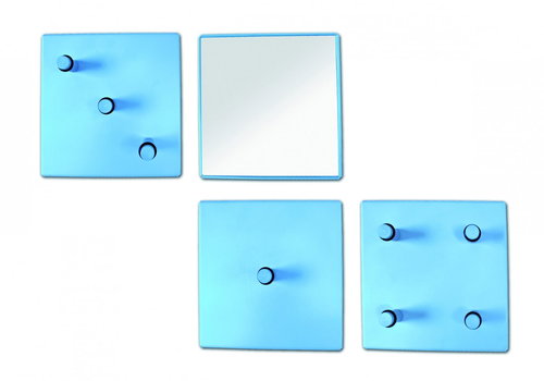 Jordan Wall Coat Rack, Set of 4 pieces, 15cm, Blue - Coat Hanger - Main image