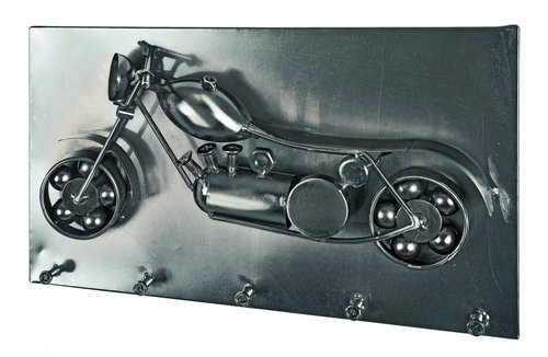 Wall Coat Rack Morton II., 35cm, Dark Chrome - Coat Hanger - Main image