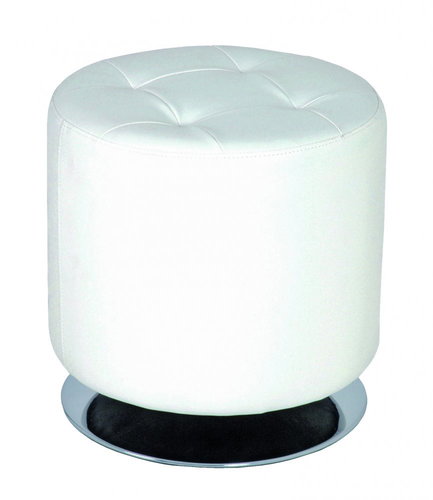 Josiah Stool, 40cm, Stainless-steel/White - Stool - Main image