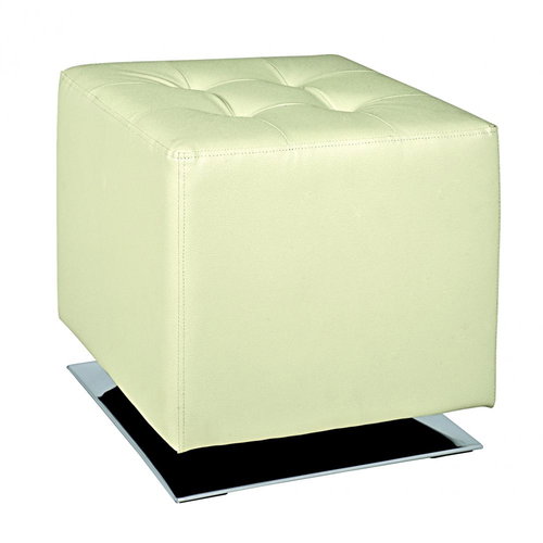 Josiah chair, 42 cm, stainless steel / cream white - Stool - Main image