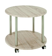 Phoenix II. Coffee Table, 45cm, Oak/Stainless-steel - Coffee Table