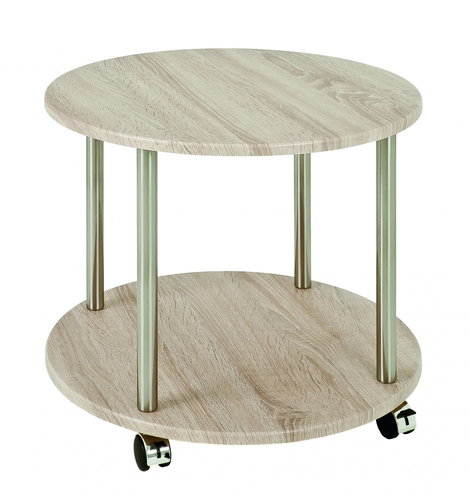 Phoenix II. Coffee Table, 45cm, Oak/Stainless-steel - Coffee Table - Main image