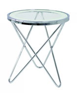 Travis side table, 50 cm, clear / chrome - Side Table